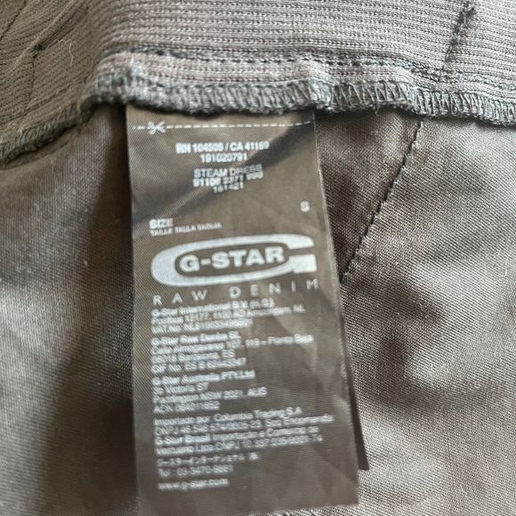 G Star Raw Steam Mini Mock Neck Coated Cotton Black Full Zip Short Sleeve Dress - Picture 14 of 14